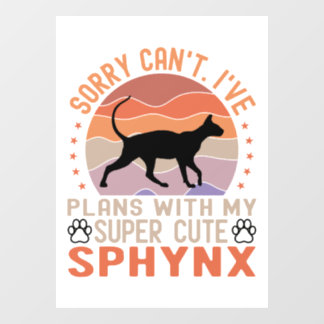 Ich habe mit meiner Sphynx-Katze Pläne Fensteraufkleber