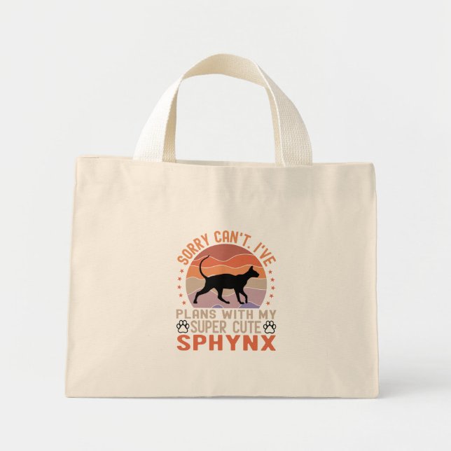 Ich habe mit meiner Sphynx-Katze Pläne Mini Stoffbeutel (Vorne)