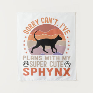 Ich habe mit meiner Sphynx-Katze Pläne Wandteppich