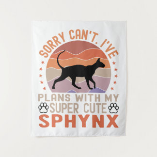 Ich habe mit meiner Sphynx-Katze Pläne Wandteppich