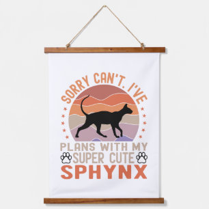 Ich habe mit meiner Sphynx-Katze Pläne Wandteppich Mit Holzrahmen