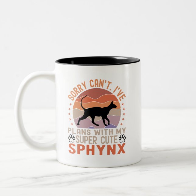 Ich habe mit meiner Sphynx-Katze Pläne Zweifarbige Tasse (Links)
