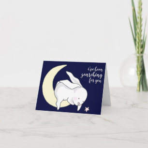 Ich habe nach dir gesucht, blauer Hintergrund Karte