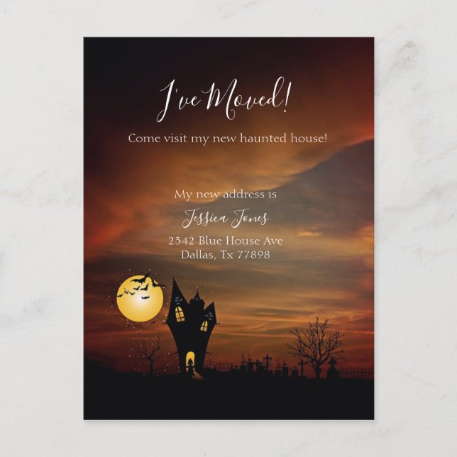 Ich habe neue Adressenmitteilung verschoben, die H Ankündigungspostkarte (Vorderseite)