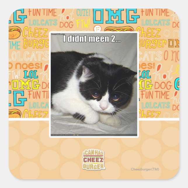 Ich habe nicht 2 bedeutet quadratischer aufkleber (Vorderseite)