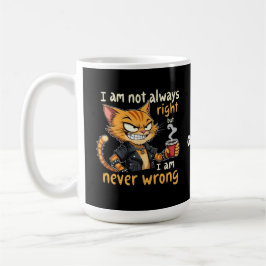 Ich habe nicht immer recht, aber ich habe nie Unre Kaffeetasse