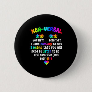 Ich habe nicht-verbales Puzzle-Stück Neon-Pastell- Button
