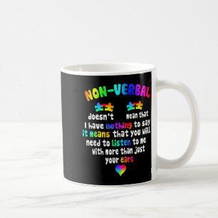 Ich habe nicht-verbales Puzzle-Stück Neon-Pastell- Kaffeetasse