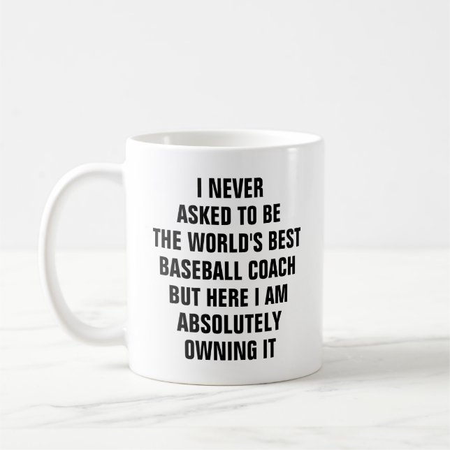 Ich habe nie gefragt, der weltbeste Baseballtraine Kaffeetasse (Links)