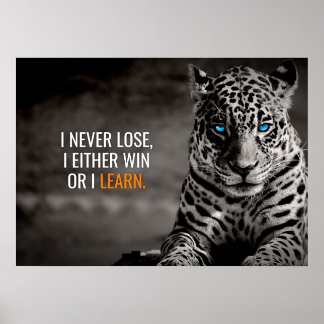 Ich habe nie Motivierend Zitat Leopard Poster verl (Vorne)