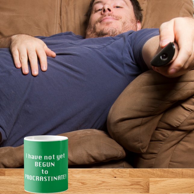 Ich habe noch nicht damit begonnen, das Zögern auf Kaffeetasse (Von Creator hochgeladen)