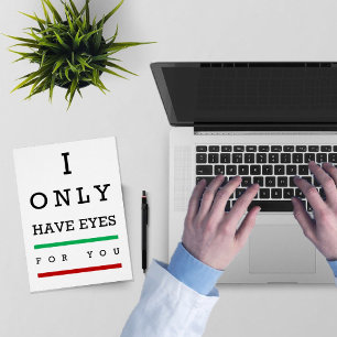 Ich habe nur Augen für Sie Auge Diagramm Valentine Feiertagskarte