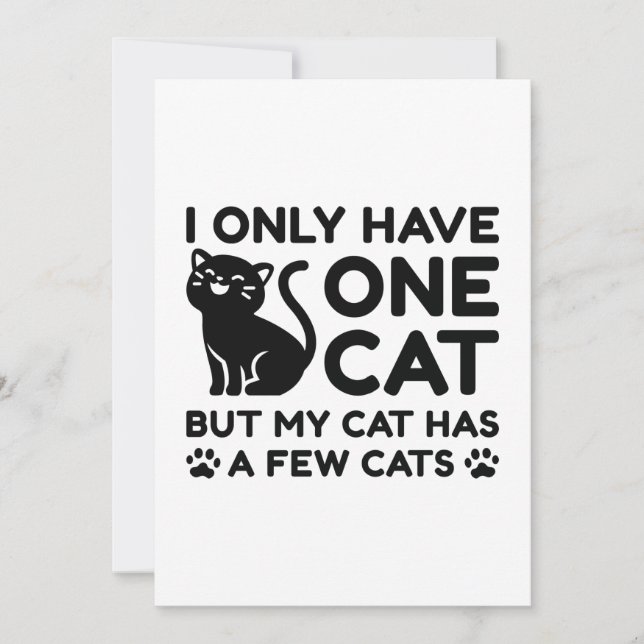 Ich habe nur eine Katze Dankeskarte (Vorderseite)