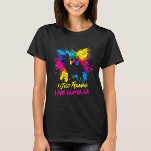 Ich habe nur Liebe Llamas Paint Spritzer Llama L T-Shirt
