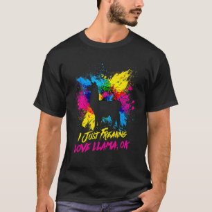 Ich habe nur Liebe Llamas Paint Spritzer Llama L T-Shirt