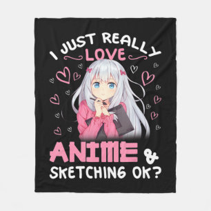 Ich habe nur wirklich Liebe Anime und Skizzen Zeic Fleecedecke