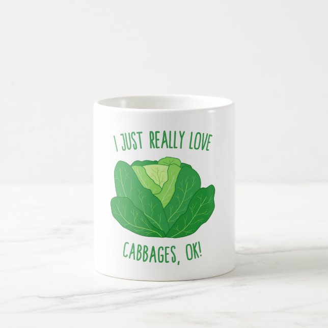 Ich habe nur wirklich Liebe Cabbages, OK!T-Shirt Kaffeetasse (Mittel)