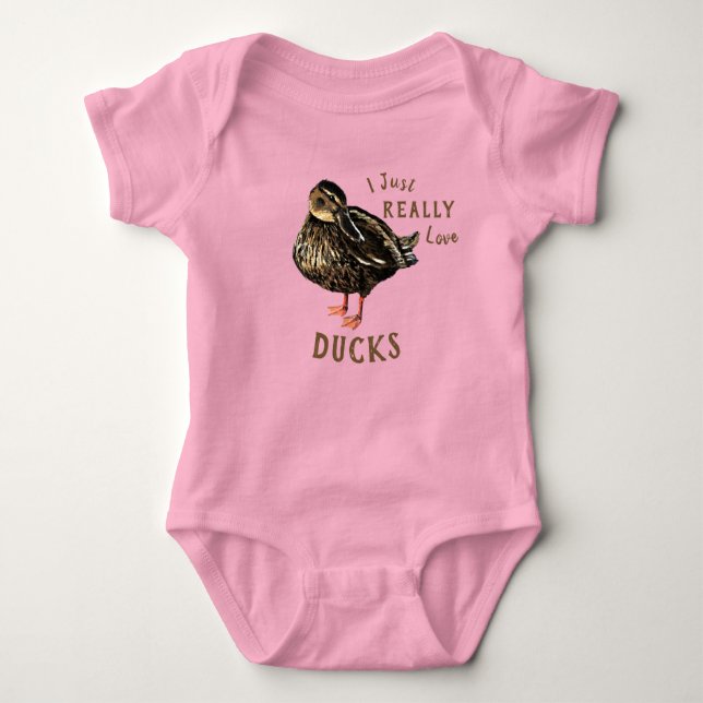 Ich habe nur wirklich Liebe Ducks Baby Bodysuit Baby Strampler (Vorderseite)
