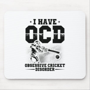 Ich habe OCD Cricket Player Geschenkidee Mousepad
