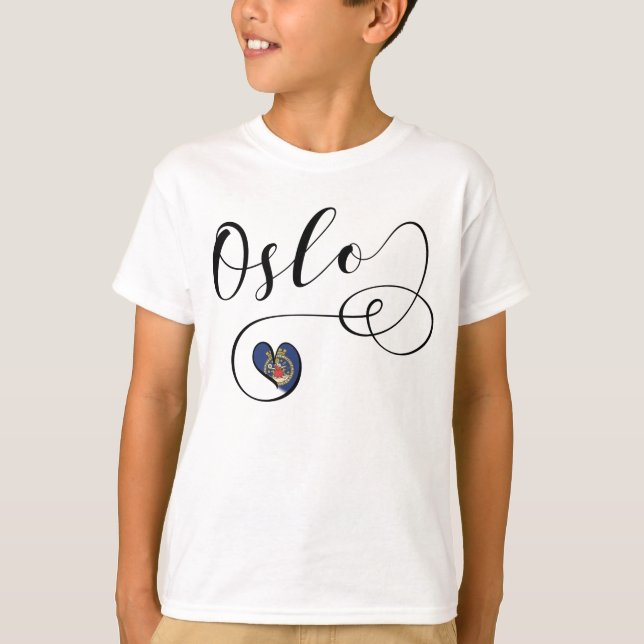 Ich habe Oslo, Norwegen, Oslo Flag T-Shirt (Vorderseite)