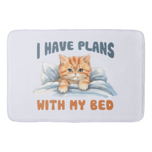 Ich habe Pläne mit meinem Bett - Cosy Orange Cat Badematte