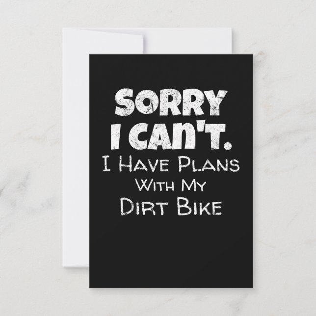 Ich habe Pläne mit meinem Dirt-Bike-Geschenk (Vorderseite)