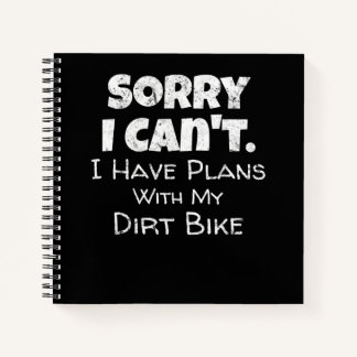 Ich habe Pläne mit meinem Dirt-Bike-Geschenk Notizbuch