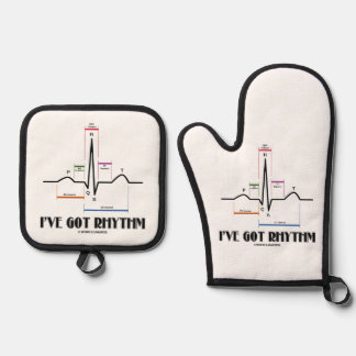Ich habe Rhythm EKG EKG Elektrokardiogramm Got Ofenhandschuh & Topflappen-Set