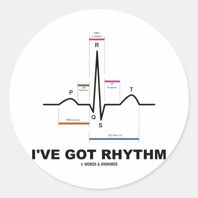 Ich habe Rhythm Got (EKG - EKG Herzschlag) Runder Aufkleber (Vorderseite)