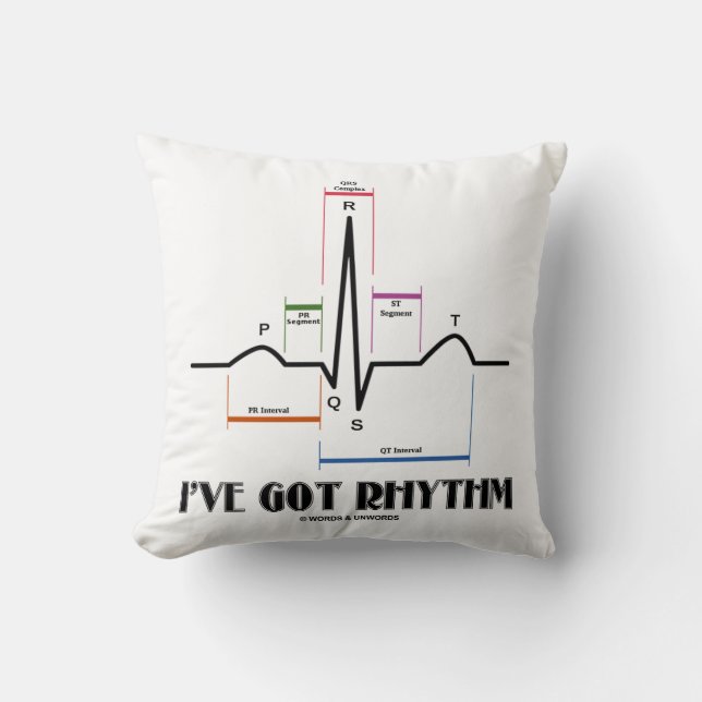 Ich habe Rhythmus (ECG/EKG Elektrokardiogramm) Kissen (Vorderseite)