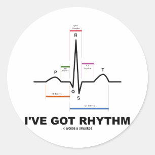 Ich habe Rhythmus (ECG - EKG Herz-Schlag) Runder Aufkleber