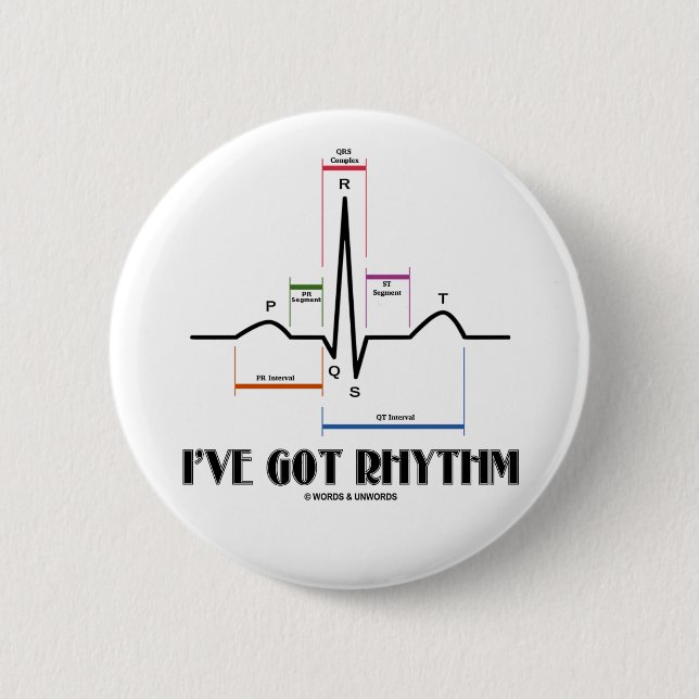 Ich habe Rhythmus (ECG/EKG - Oldgate Weg-Kontur) Button (Vorderseite)