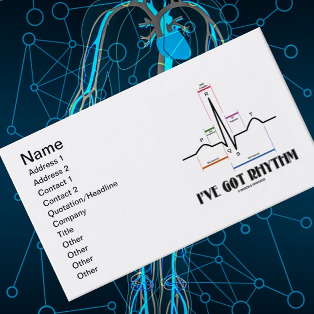 Ich habe Rhythmus (EKG / EKG Elektrokardiogramm) G Visitenkarte (If you have a heartbeat, you'll enjoy introducing yourself with this "I've Got Rhythm" biz card!)