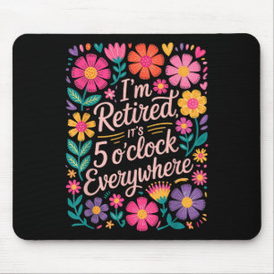 Ich habe seine 5 Ouhr überall geerbt, Boho Floral  Mousepad