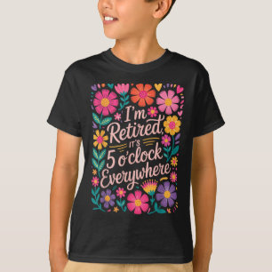 Ich habe seine 5 Ouhr überall geerbt, Boho Floral  T-Shirt