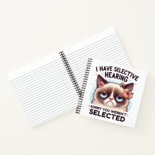 Ich habe selektives Gehör, lustiges Katzenliebhabe Notizbuch
