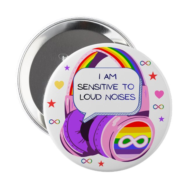 Ich habe sensorische Probleme Pin Button Abzeichen (I have sensory issues Pin Autism Badge)