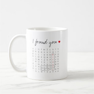 Ich habe Sie gefunden Word Search Game Foto Romant Kaffeetasse