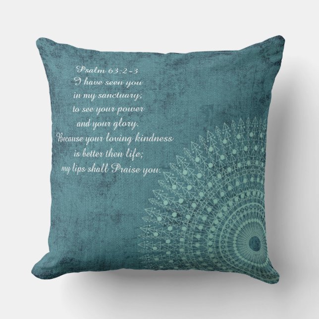 Ich habe Sie Psalm 63:2-3 Reversible Pillow gesehe Kissen (Vorderseite)