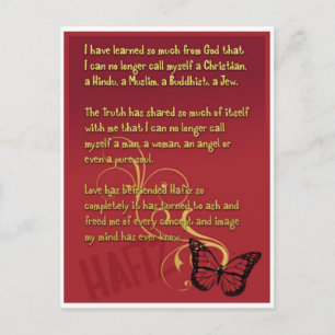 Ich habe so viel von Gottes Gedicht von Hafiz gele Postkarte