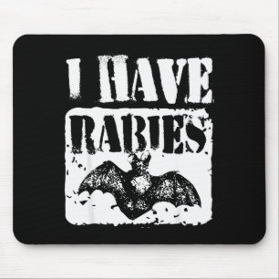 Ich habe Tollwut Lustiges Fledermaus-Meme Vintage- Mousepad