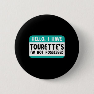 Ich habe Tourette Syndrome Awareness Aquamarin Rib Button