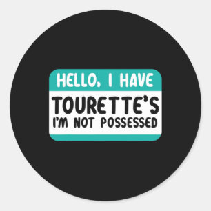 Ich habe Tourette Syndrome Awareness Aquamarin Rib Runder Aufkleber