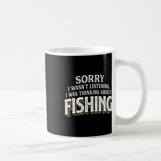 Ich habe über das Fischen nachgedacht - Funny Fish Kaffeetasse (Rechts)