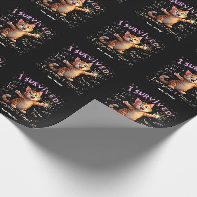 Ich habe überlebt, es geht mir gut, es geht dir gu geschenkpapier (Ecke)