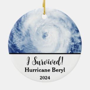 Ich habe überlebt! Hurrikan Beryl 2024 Keramik Ornament
