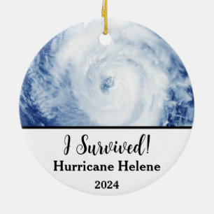 Ich habe überlebt! Hurrikan Helene 2024 Keramik Ornament