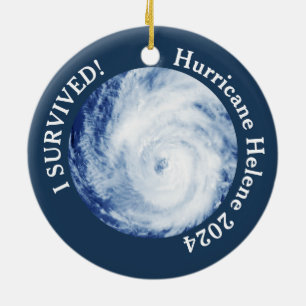 Ich habe überlebt! Hurrikan Helene 2024 Keramik Ornament