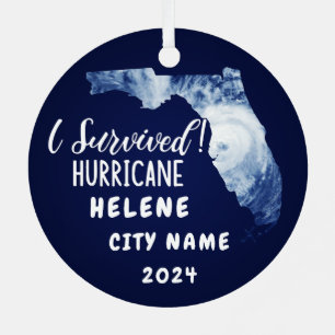 Ich habe überlebt! Hurrikane Helene Florida und St Ornament Aus Metall