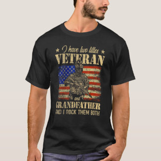 Ich habe Veteran und Großvater Amerikanische Flagg T-Shirt